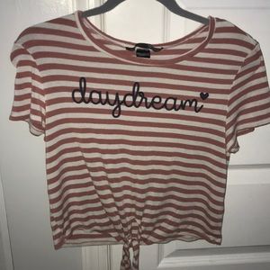 Printed tie up tee shirt